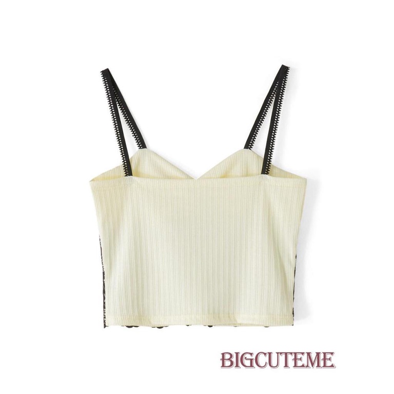 Áo Lửng Hai Dây Phối Ren Họa Tiết Hoa Thời Trang Quyến Rũ Dành Cho Nữ