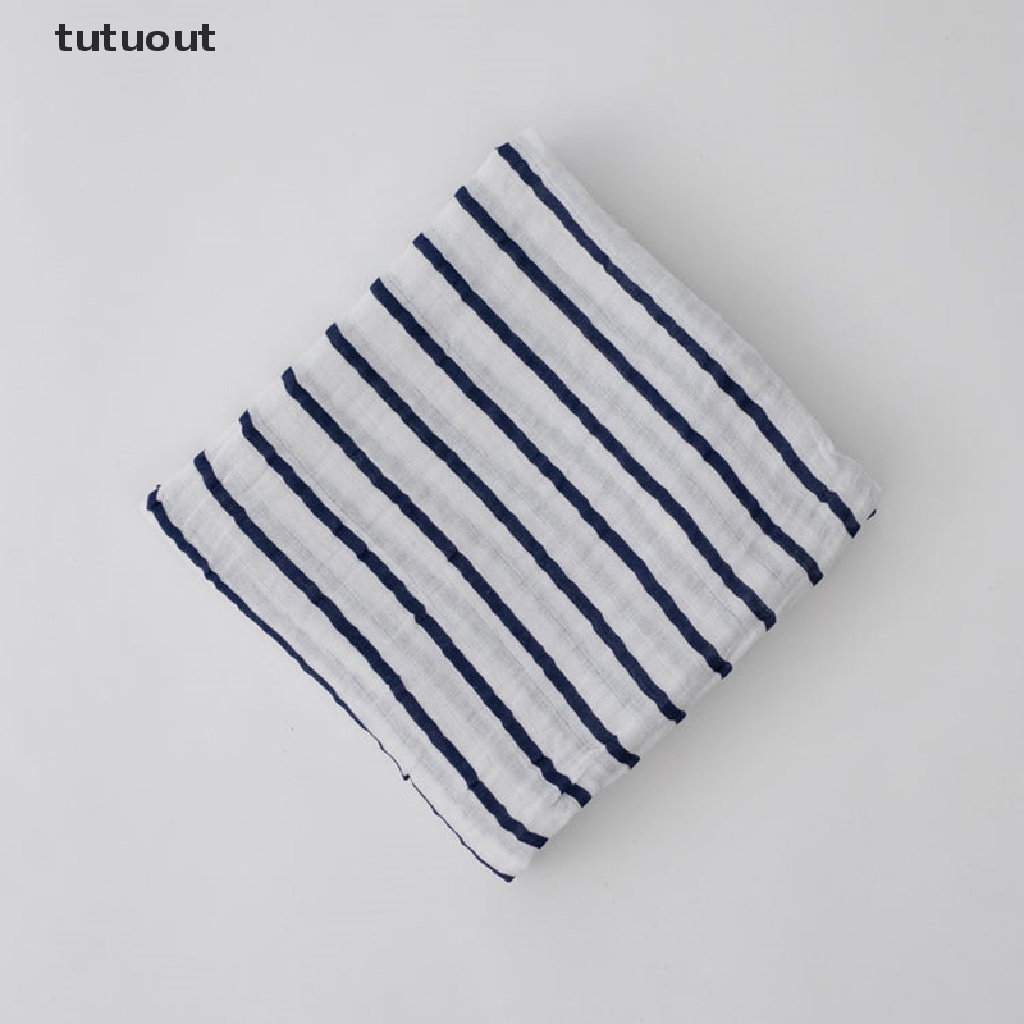 Chăn Quấn Bé Sơ Sinh Chất Liệu Cotton Họa Tiết Kẻ Sọc Màu Xanh Navy