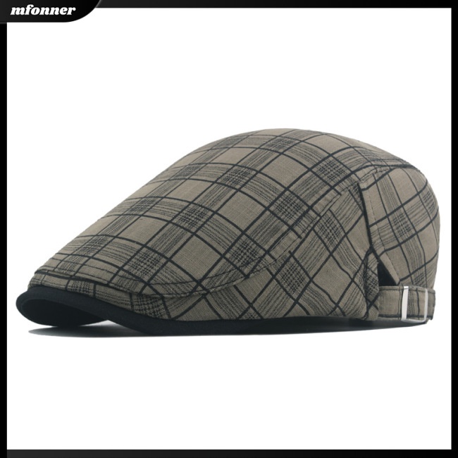 Mũ Beret Họa Tiết Sọc Caro Nhiều Màu Sắc Thoáng Khí Thời Trang Cho Nam