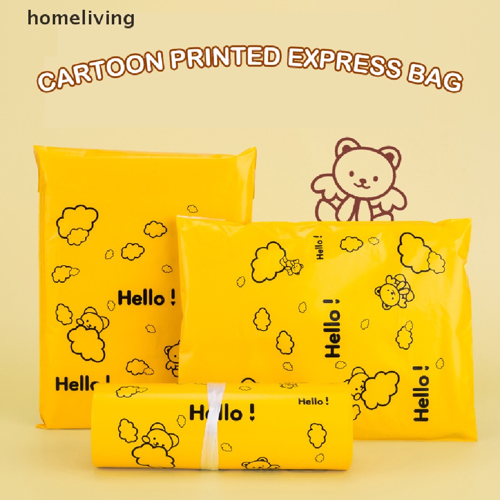 Bộ 10 Túi Đựng Đồ Chống Thấm Nước Tự Dính Họa Tiết Gấu Nhiều Màu Sắc Dễ Thương