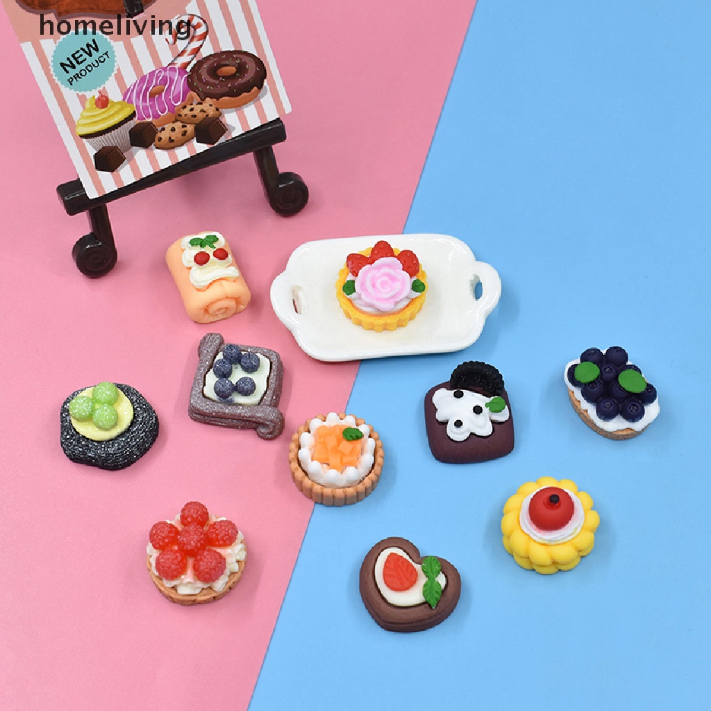 Set 10 Mô Hình Bánh Ngọt / Món Tráng Miệng Trang Trí Nhà Búp Bê DIY