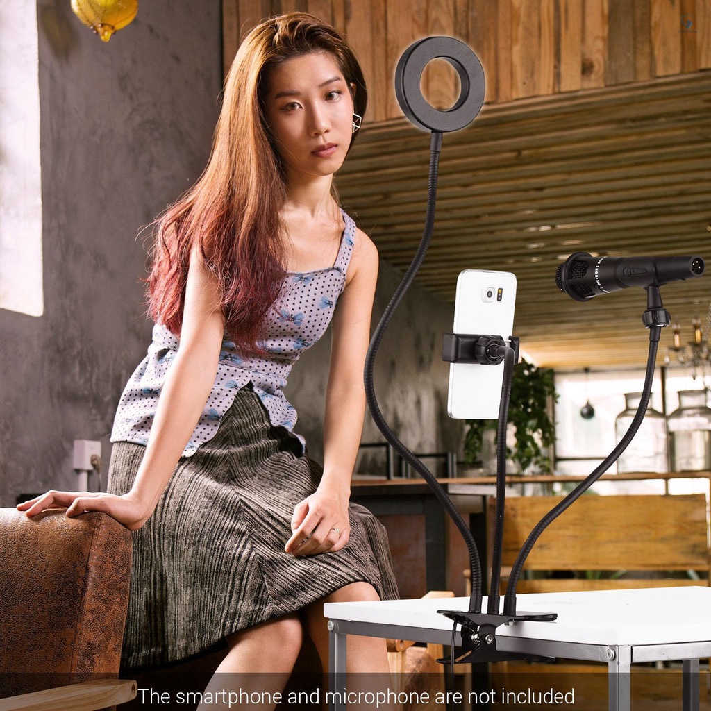 Vòng Đèn Led Andoer 3.5 Inch Mini USB 3 Chế Độ Sáng Với Giá Đỡ Điện Thoại Hỗ Trợ Live Streaming Video Online