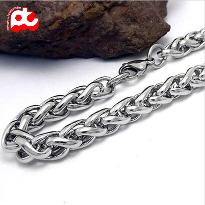 Lắc tay nam inox cao cấp thời trang kiểu bông dừa ahaha.official màu trắng thép không gỉ PTLTNA68