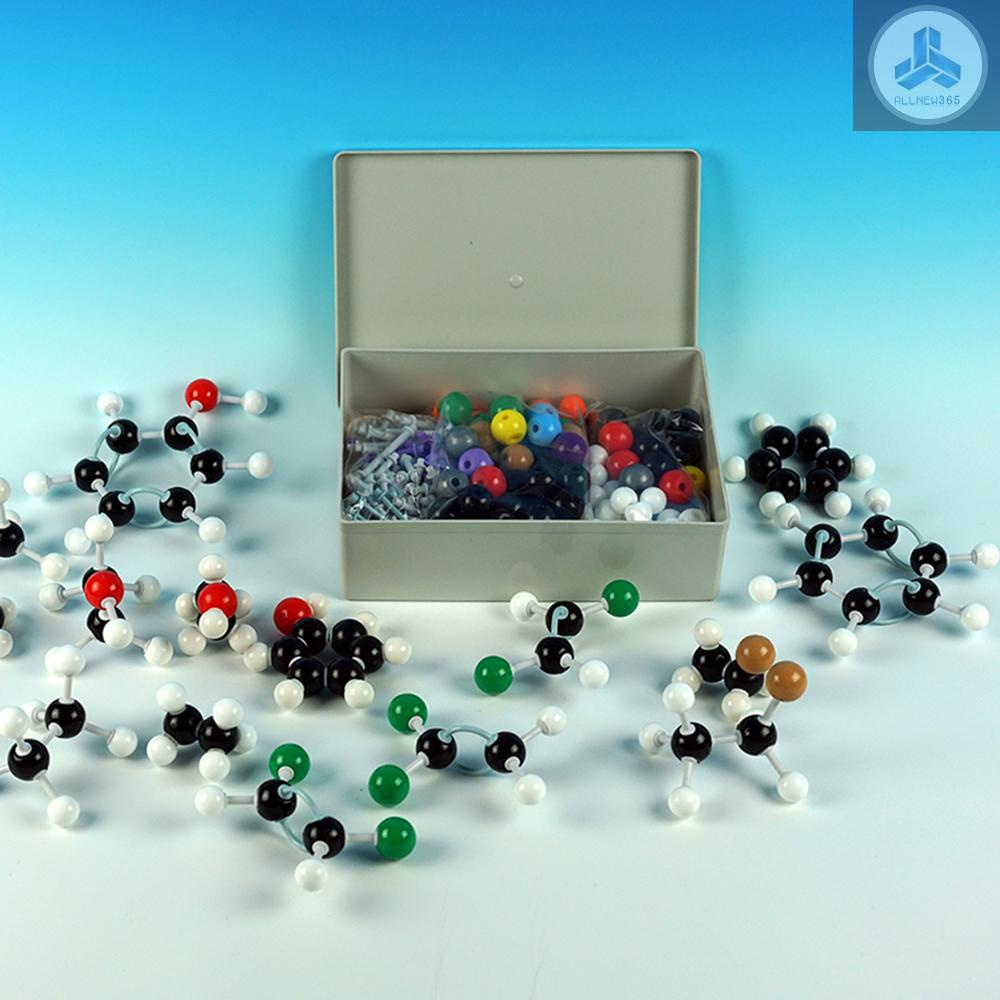 444PCS Molecular Model Kit Set (196 Atoms Model+244 Link Keys+ 3 Orbitals +1 T ool) Portable for Student/ Teaching/ Lab