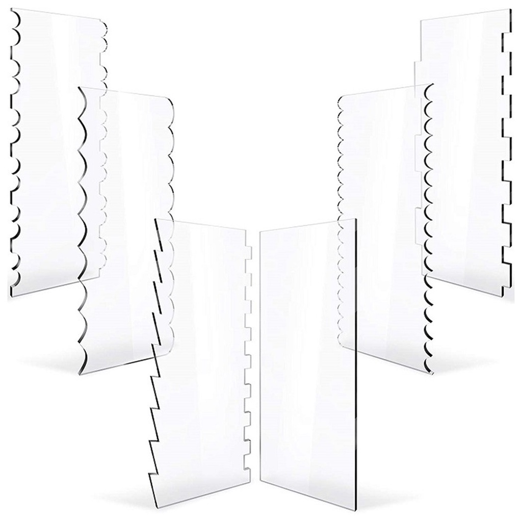 Set 6 Dụng Cụ Cạo Bánh Kem Bằng Acrylic Tiện Dụng