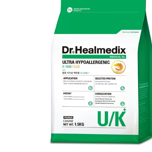 1.5kg THỨC ĂN HẠT KHÔ CHO CHÓ PHÒNG & ĐIỀU TRỊ DỊ ỨNG THỨC ĂN DR. HEALMEDIX HYPOALLERGENIC K1000 PLUS