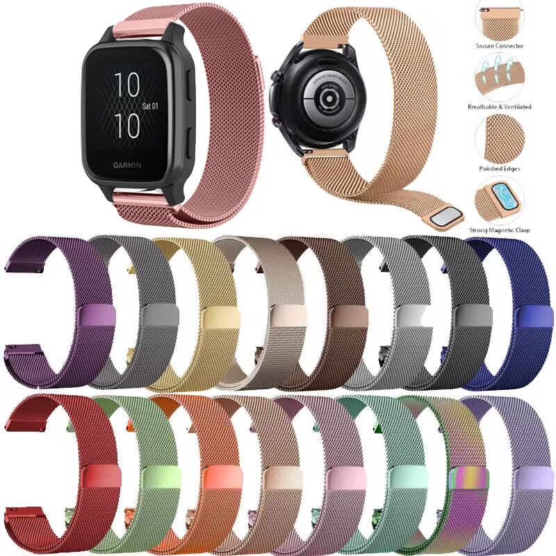 Dây Đeo Kim Loại Nam Châm Cho Đồng Hồ Thông Minh Garmin Venu SQ2 SQ