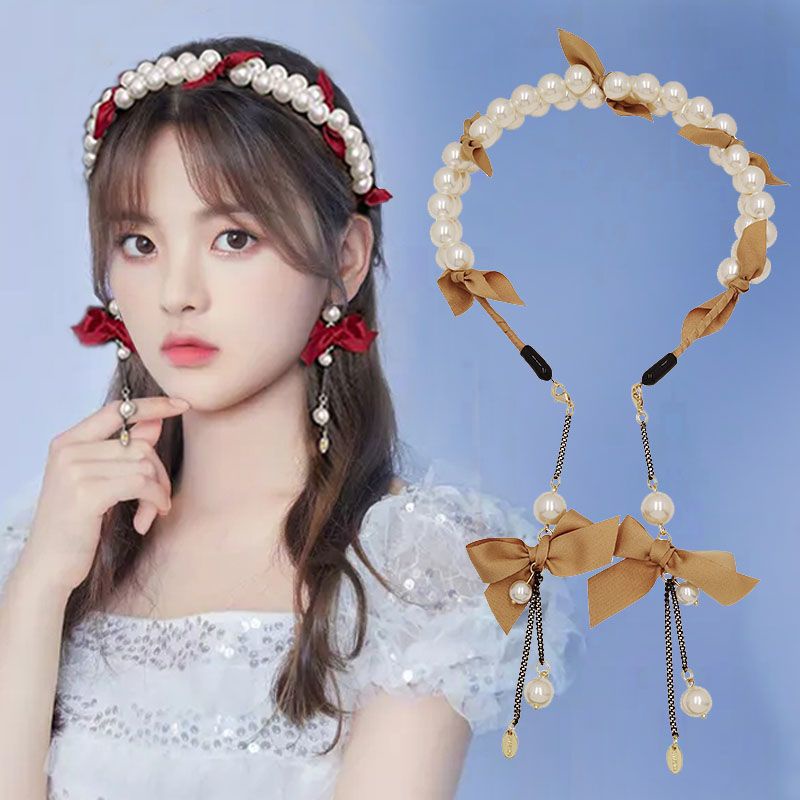 Băng Đô Cài Tóc Đính Nơ Và Ngọc Trai Thời Trang Y5ie T1096