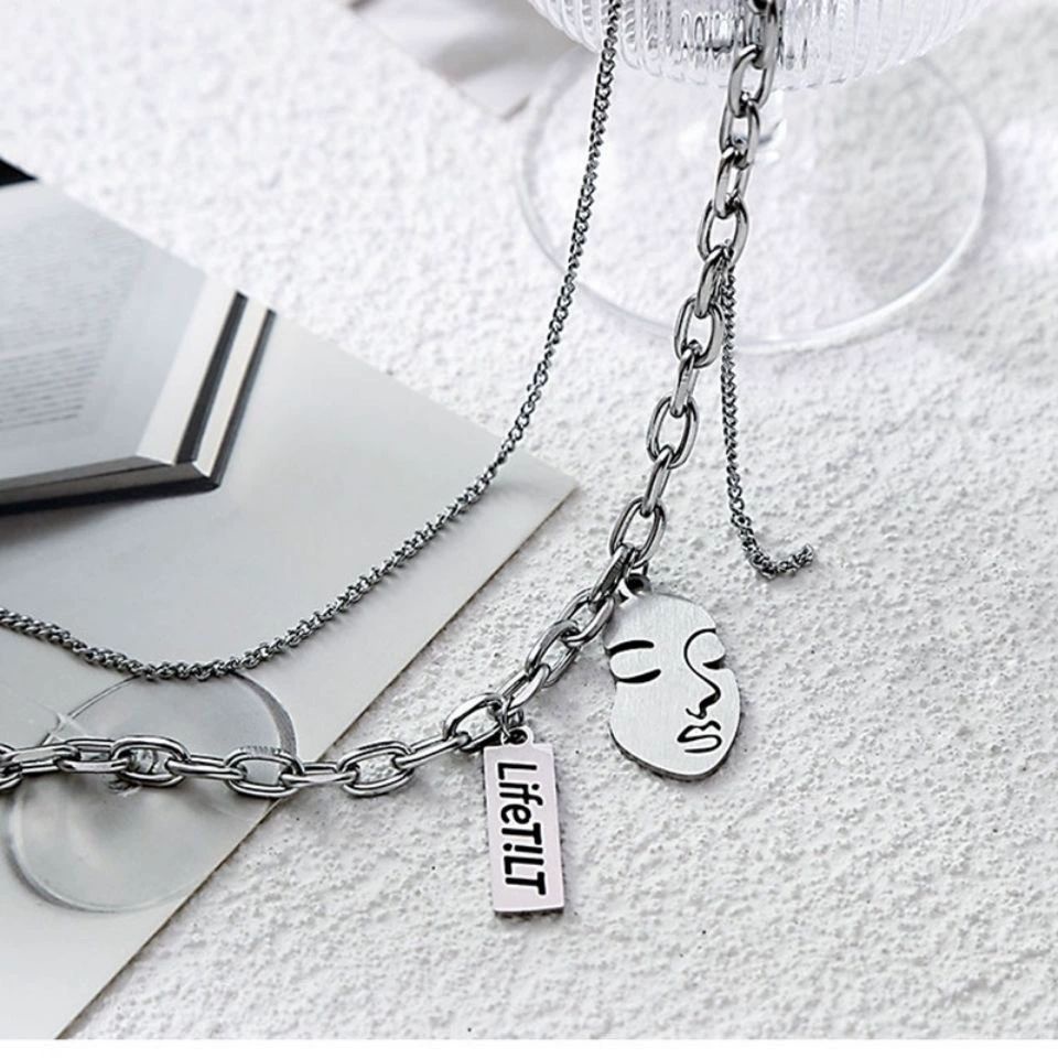 Vòng cổ Bạc sterling Phong Cách niche Âu Mỹ hip hop punk Cá Tính Cho Nam