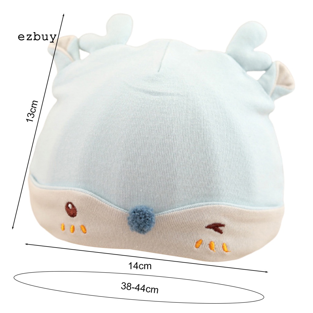 Mũ Trùm Đầu Bằng Vải Cotton Thoải Mái Thiết Kế Tai Hươu Đáng Yêu Dành Cho Bé 0-4 Tháng Tuổi