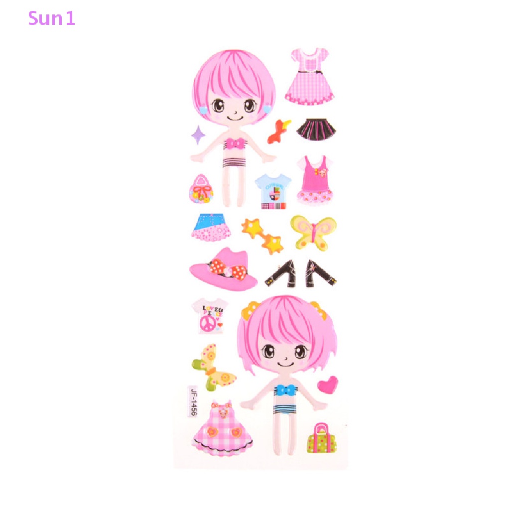 Set 5 Miếng Dán Trang Trí Hình Công Chúa Xinh Xắn Cho Bé Gái DIY Sun1 &gt;