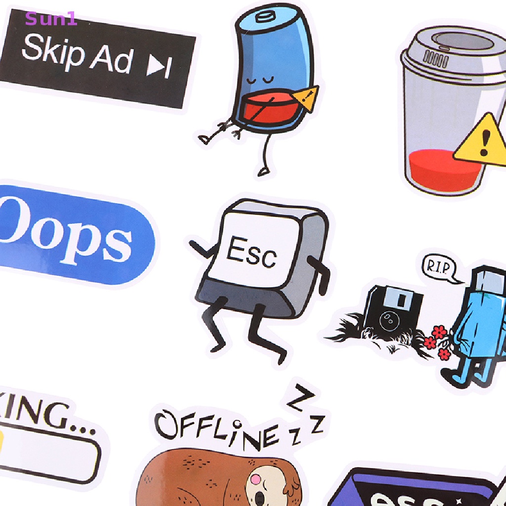 Set 50 Miếng Dán 404 Họa Tiết Hoạt Hình Trang Trí Laptop / Điện Thoại / Xe Hơi