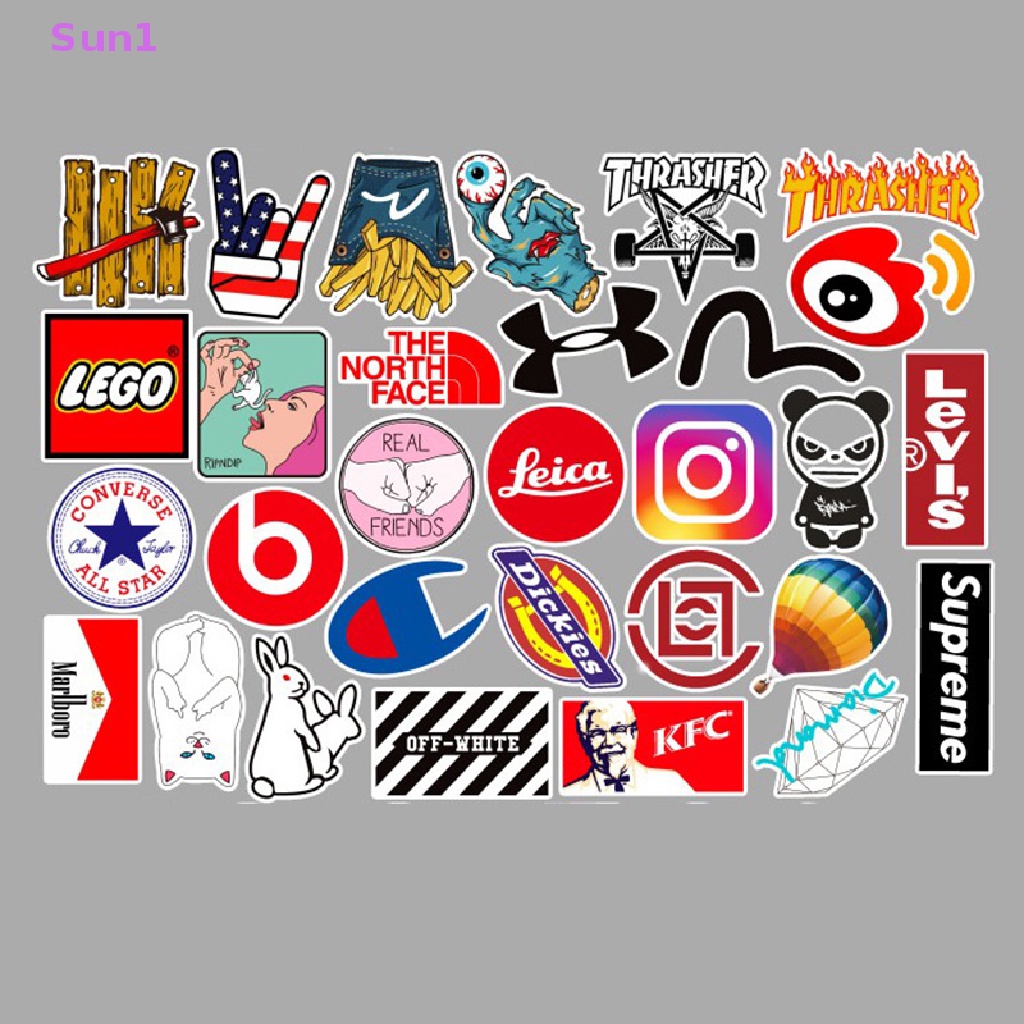 Set 1: 100 Nhãn Dán Graffiti Thời Trang Cổ Điển Trang Trí Xe Hơi / Laptop / Ván Trượt