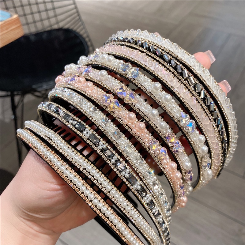 Băng Đô Ngọc Trai Chống Trượt Xinh Xắn Cho Nữ