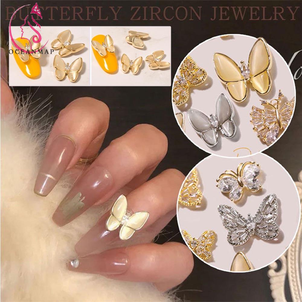 Phụ Kiện Trang Trí Móng Tay Hình Bướm 3D Lấp Lánh