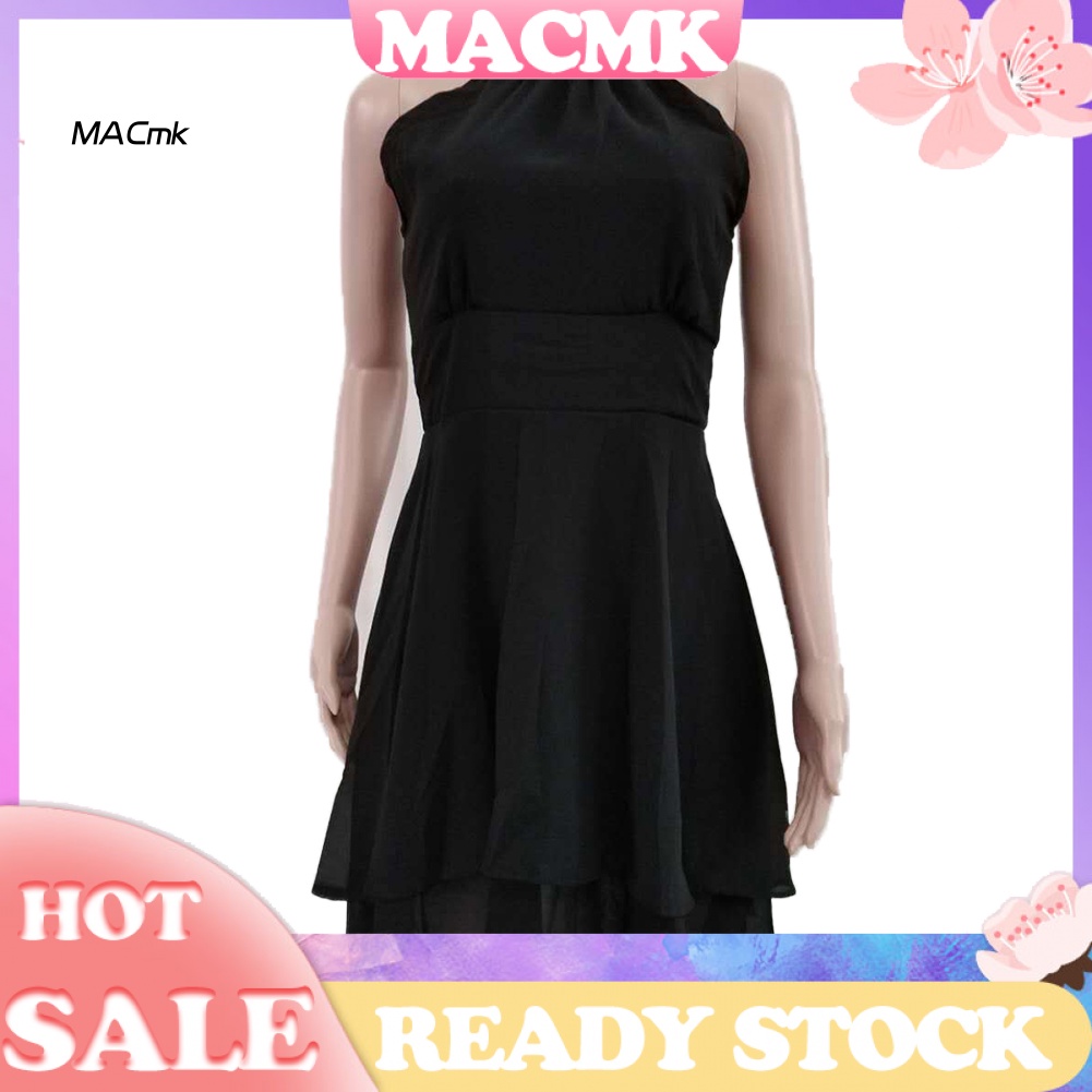 < Cod > Đầm Midi Hai Dây Không Tay Cắt Hở Lưng Phối Khóa Kéo Thời Trang Mùa Hè Cho Nữ