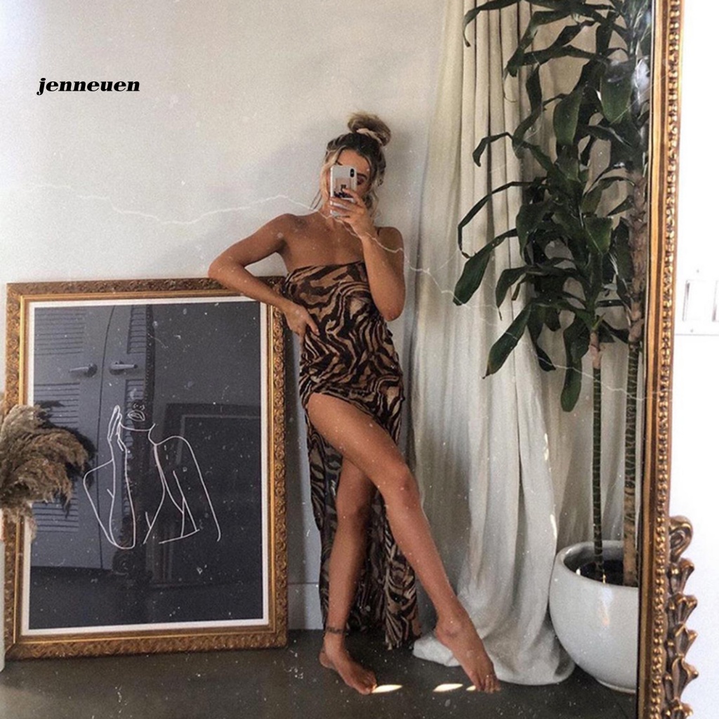 Đầm Hai Dây Polyester In Họa Tiết Hổ Thời Trang Mùa Hè Ngọt Ngào Cho Nữ