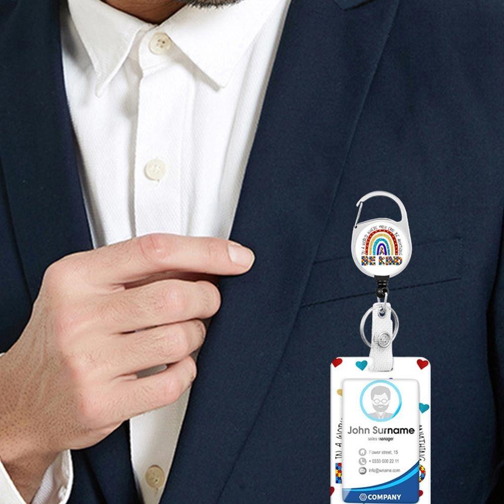 YNATURAL Giá Đỡ Thẻ Tên Kèm Dây Đeo Có Thể Thu Gọn Tiện Dụng Cho Trường Học