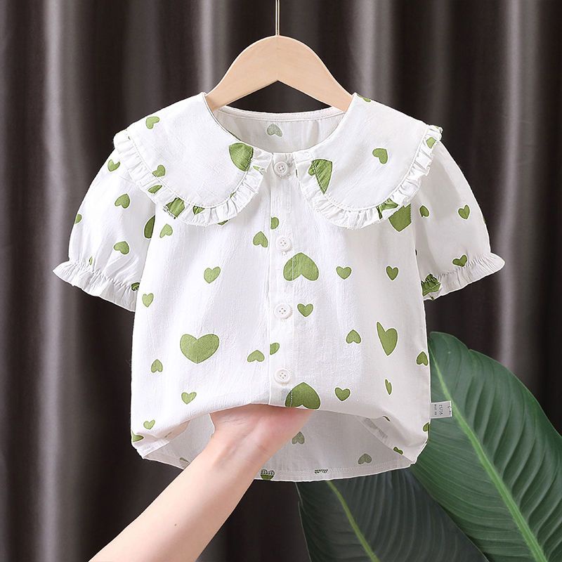 Áo Sơ Mi 100% Cotton Tay Ngắn Thời Trang Mùa Hè Dành Cho Bé Gái