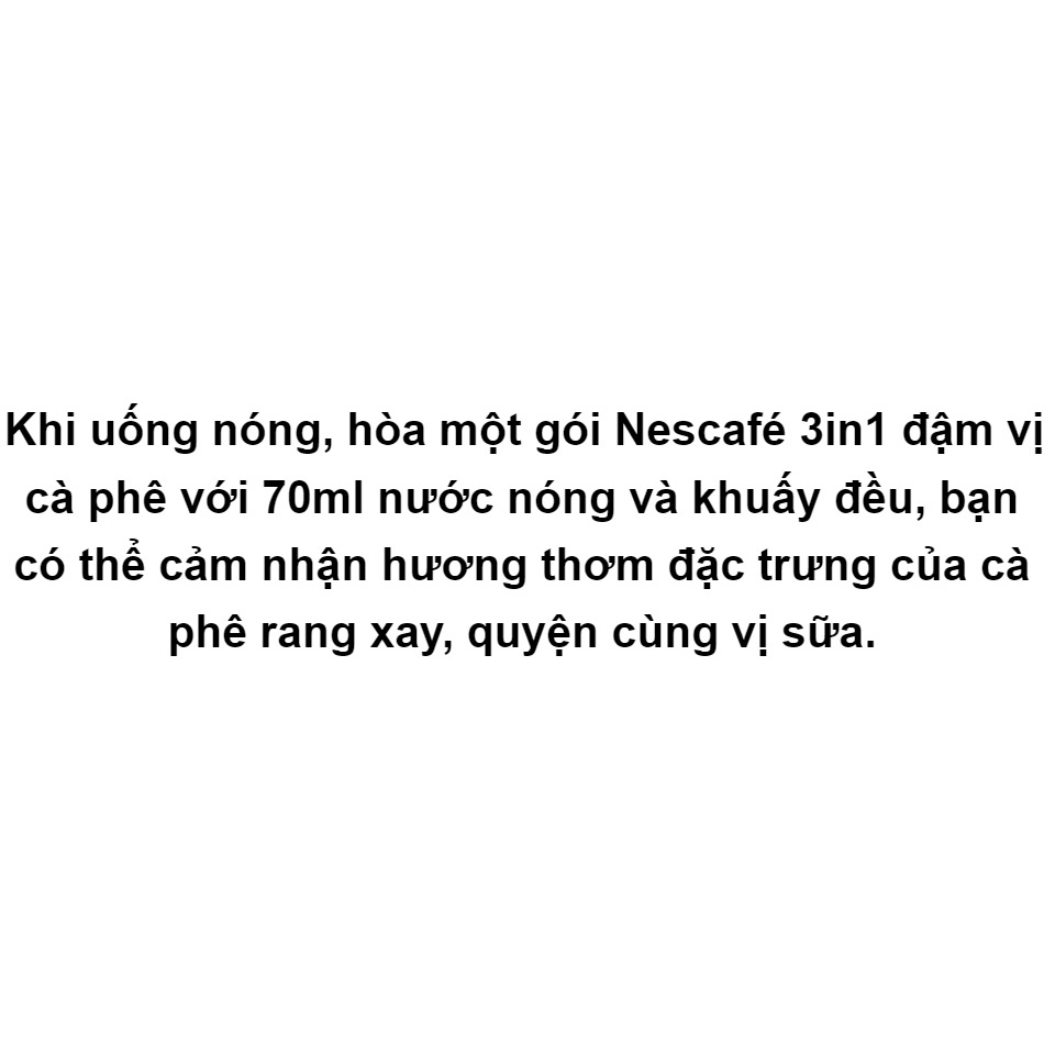 Nescafe 3in1 đậm vị cà phê bịch