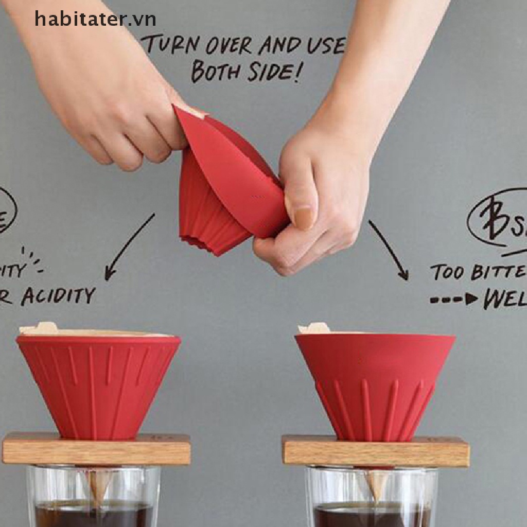 Cốc Lọc Cà Phê Hình Nón Bằng Silicone Tái Sử Dụng Được