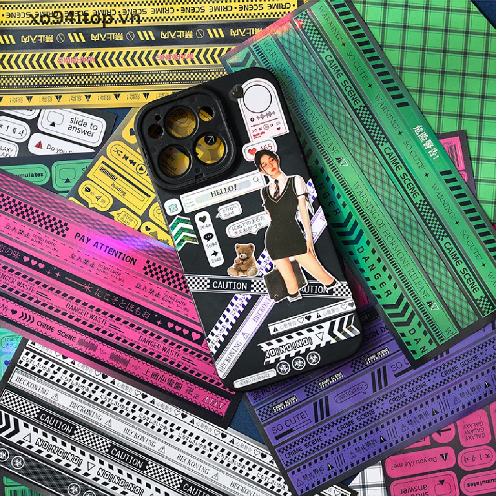 Xoitop Set 2 Miếng Dán Hình Trái Tim Cảnh Báo Dùng Trang Trí Sổ Tay Nhật Ký DIY