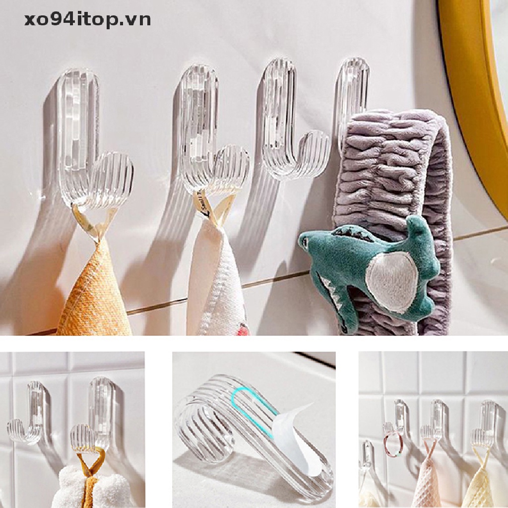 Giá Treo Khăn Tắm / Chìa Khóa Gắn Tường Trong Suốt Tiện Dụng