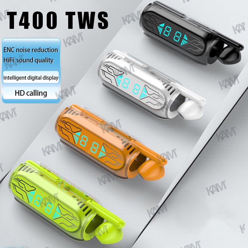 Tai Nghe Kam T400 TWS Bluetooth 5.3 Màn Hình LED Kỹ Thuật Số Cảm Ứng Tiếng Ồn Âm Thanh HIFI Và Phụ Kiện
