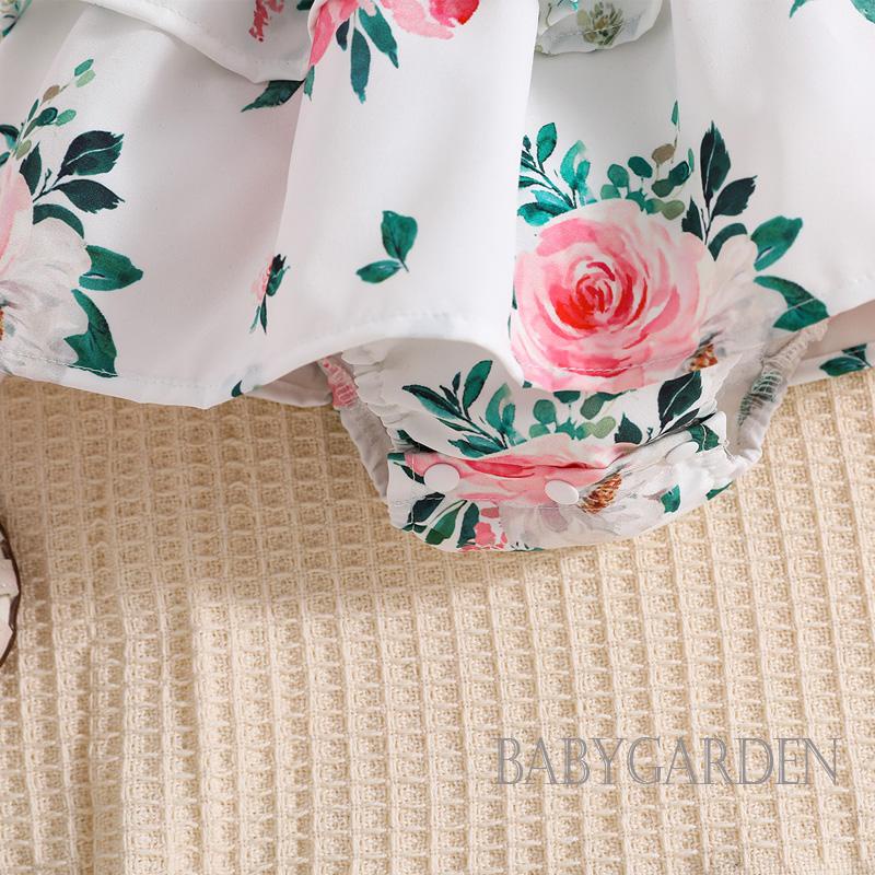 Bộ Áo Liền Quần Hai Dây Kèm Băng Đô In Hoa Dành Cho Bé Gái 0 Đến 24 Tháng Tuổi