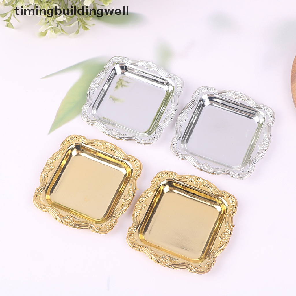 Set 2 Khay Trà Mini Bằng Nhựa Trang Trí Nhà Búp Bê