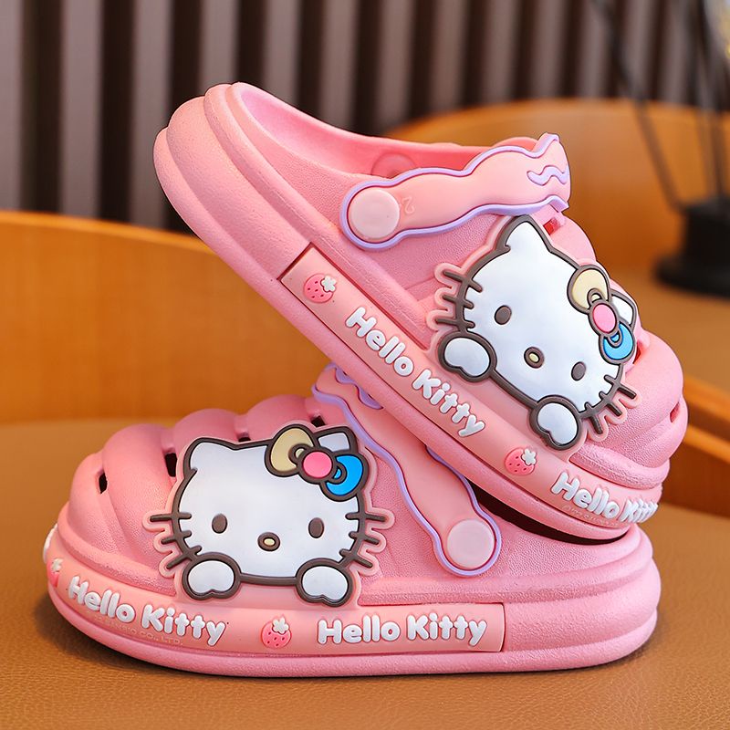 Dép Sandal Đế Mềm Chống Trượt Mùa Hè Có Lỗ Thoáng Khí In Hình Chó / Mèo Hoạt Hình Cho Trẻ Em 2023