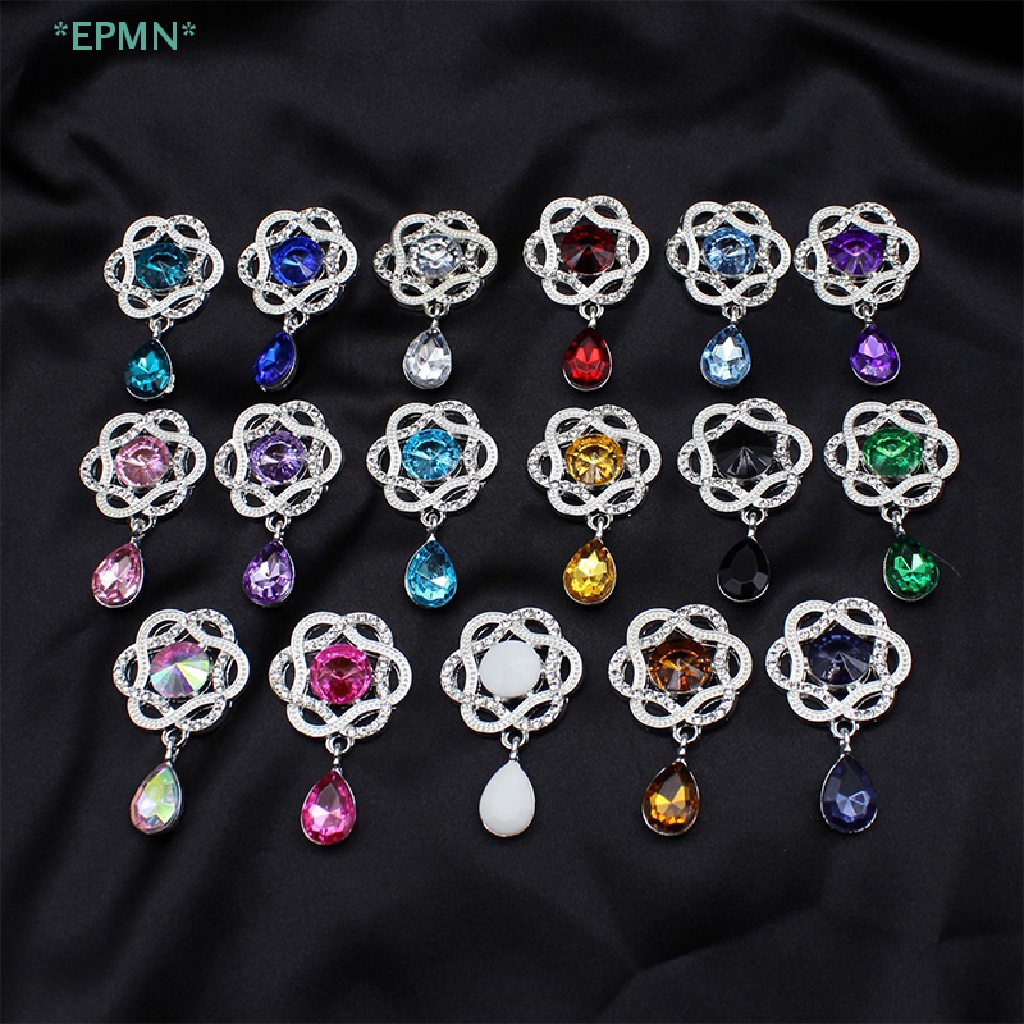 Cài Áo Hình Bông Hoa Bằng Hợp Kim Có Đính Đá Lấp Lánh 28 * 45mm DIY Mới