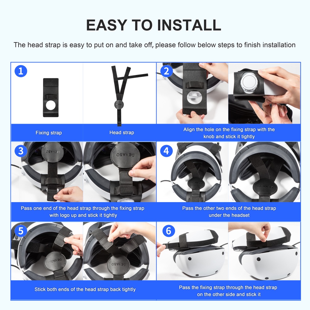 Dây Đeo Đầu Cố Định Kính Thực Tế Ảo Giảm Cân Dễ Điều Chỉnh Cho PS VR2 Vr5 VR2