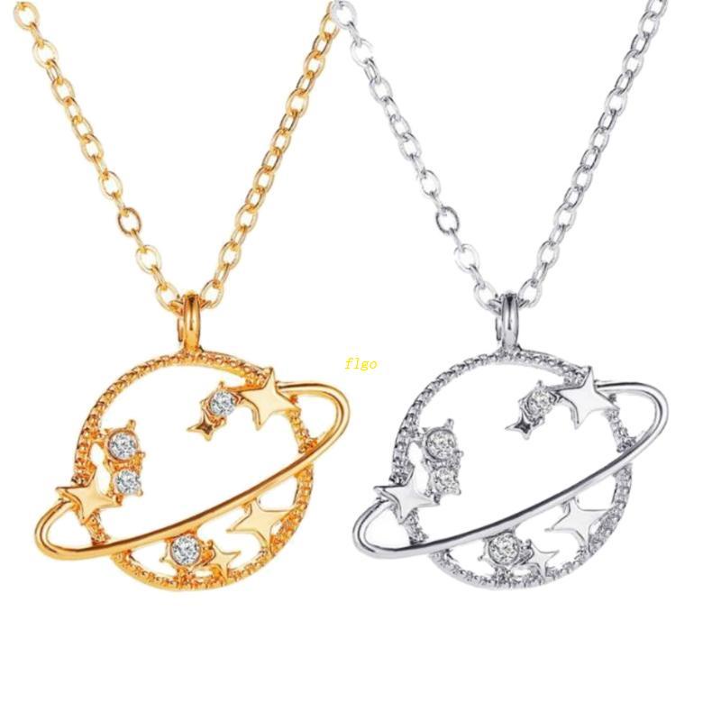 Flgo Vòng cổ Choker Mặt Ngôi Sao Vũ Trụ Rỗng Bí Ẩn Trang Sức Quà Tặng Tiệc Tùng
