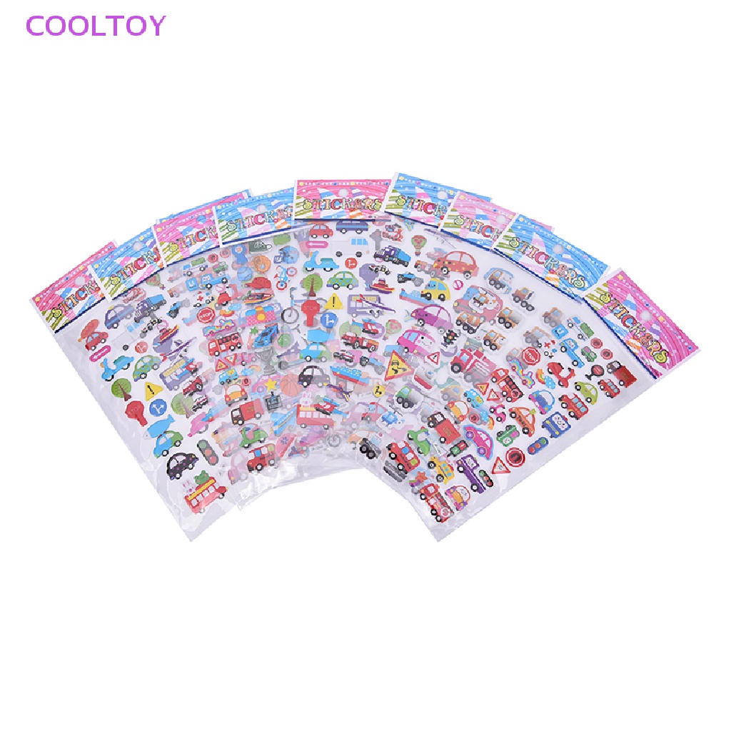 Cooltoy Set 2 Sticker Bong Bóng Hoạt Hình Dán Trang Trí Sổ Tay Nhật Ký Phương Tiện Gia