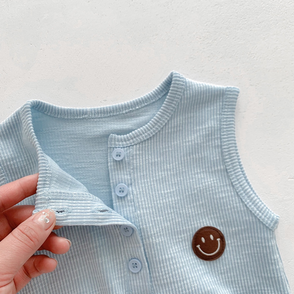 Bộ Áo Liền Quần Sát Nách Thời Trang Mùa Hè 2023 Cho Bé Sơ Sinh