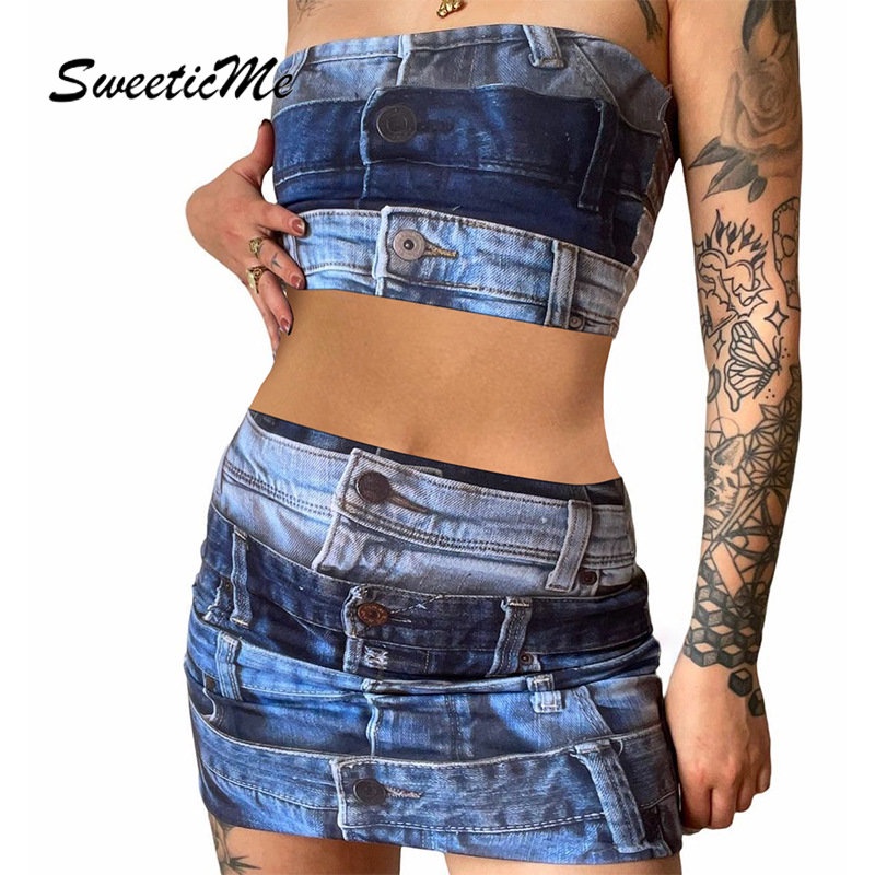 Bộ Áo Croptop Dáng Ôm In Họa Tiết Cổ Điển Thời Trang 2023 Cho Nữ