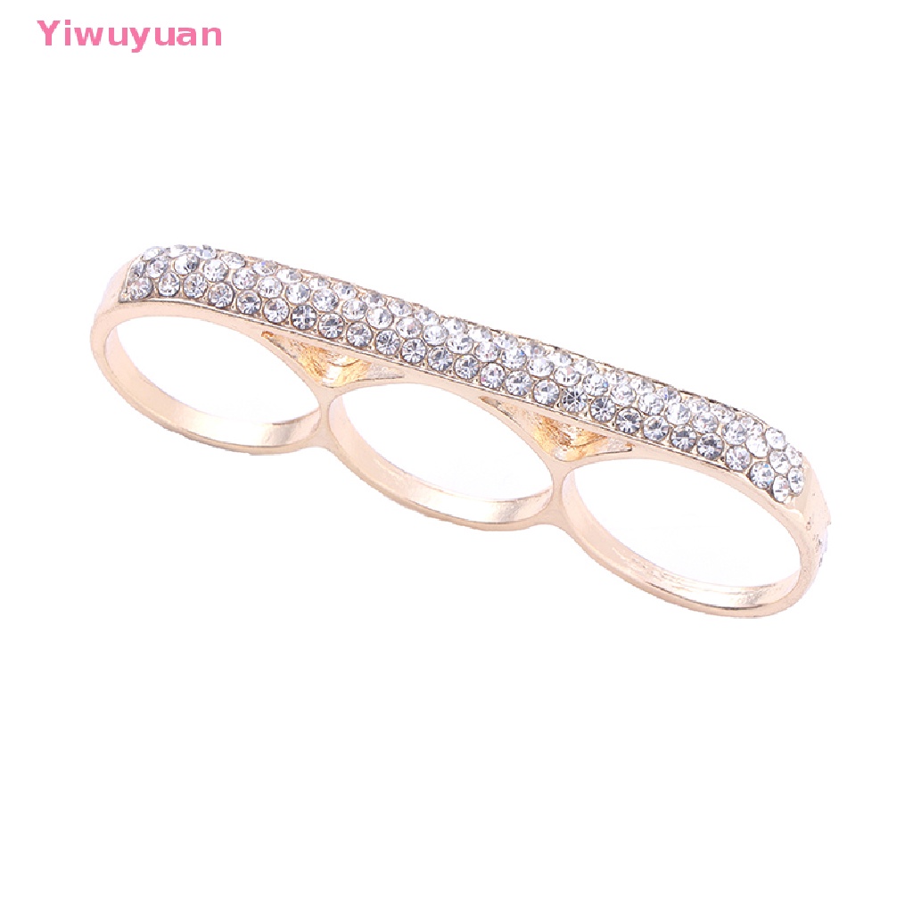 Nhẫn Đeo Tay Ba Ngón Bằng Thép Không Gỉ Thời Trang Tối Giản < Yiwuyuan >