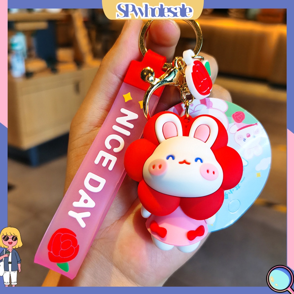 <SPwholesale> Móc Khóa Ba Chiều Hình Thỏ Hoạt Hình Ba Chiều Đa Năng Trang Trí Ba Lô / Ô Tô Quà Tặng Trang Sức