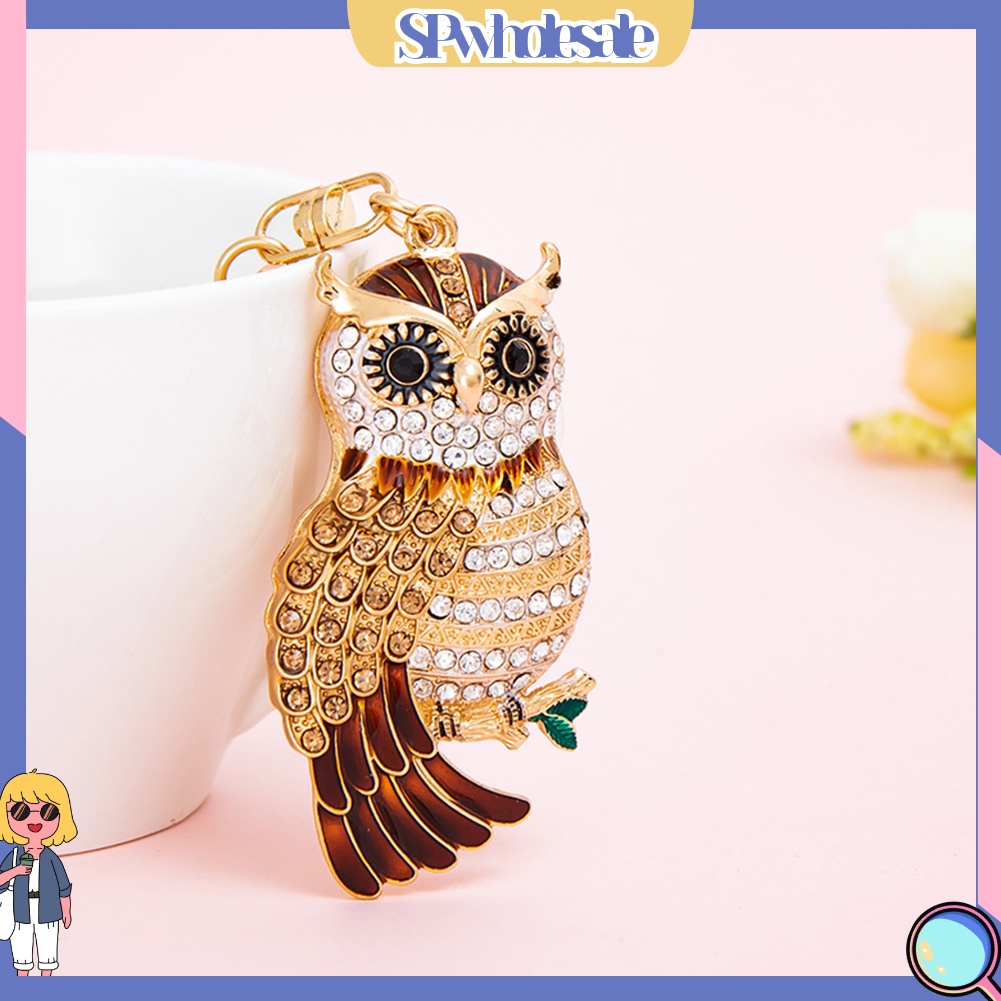 <SPwholesale> Móc Khóa Hình Cú Mèo Đính Đá Dễ Thương