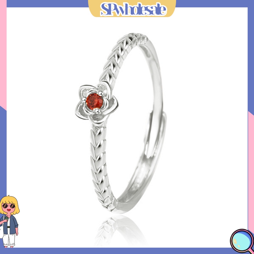 <SPwholesale> Nhẫn Hở Đính Đá Zircon Sáng Bóng Quyến Rũ Sang Trọng Thời Trang Trang Sức Dành Cho Cặp Đôi