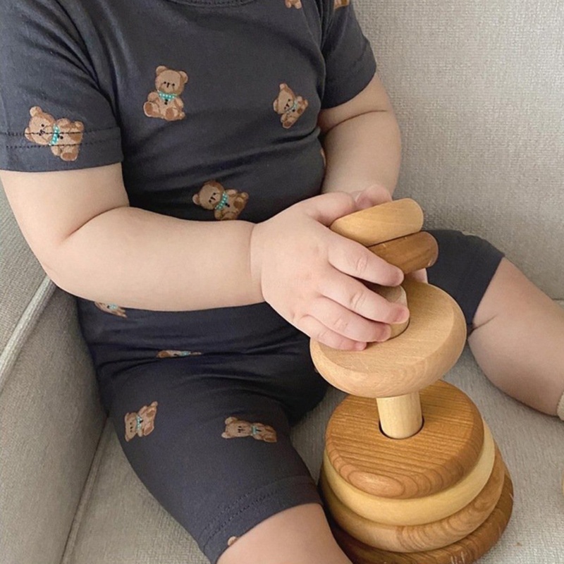 Bộ Đồ Ngủ Áo Thun Tay Lỡ Phối Quần Short Thời Trang Mùa Hè Xinh Xắn Cho Bé Sơ Sinh