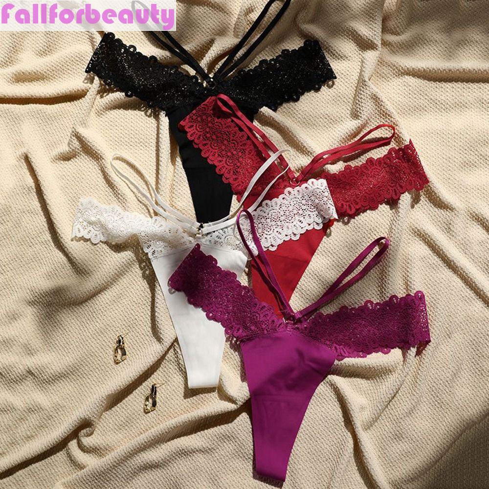 Quần Lót Cotton Lụa Phối Ren Lưng Thấp Thời Trang Quyến Rũ Cho Nữ