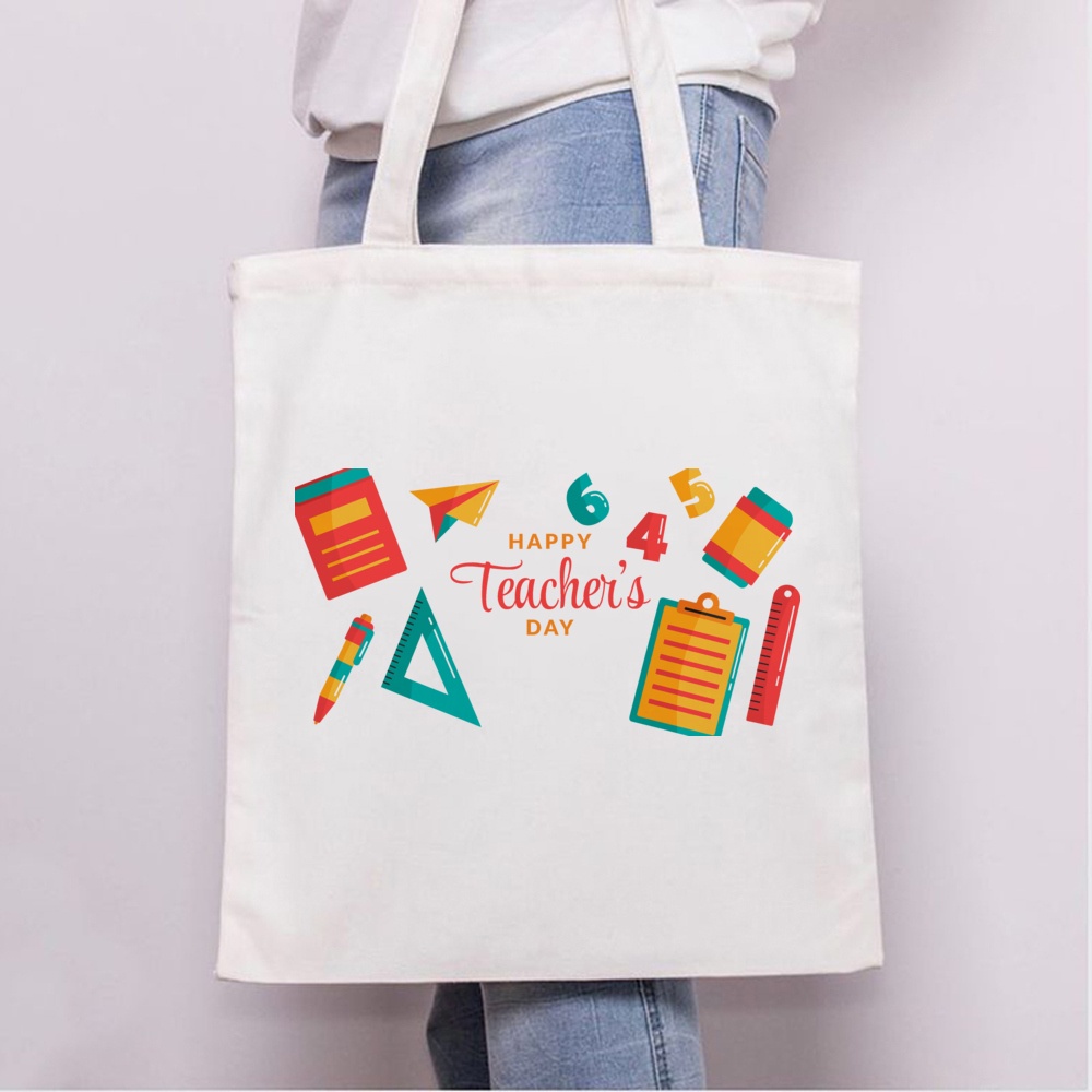 Happy Teacher 's Day In họa tiết Túi Tote nữ Túi đeo vai Túi mua sắm cho giáo viên