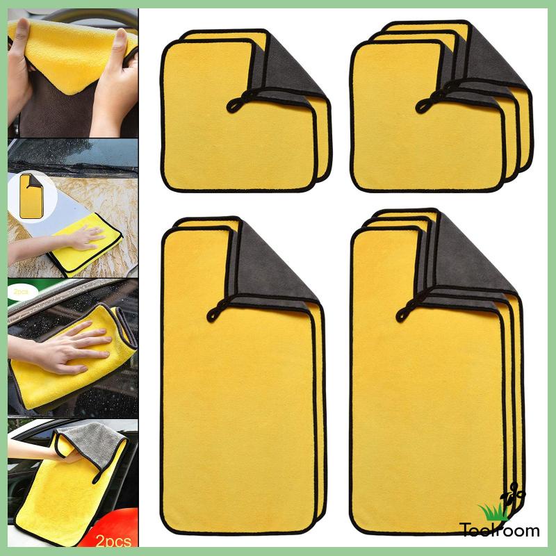 Set 2 Khăn Lau Xe Hơi Bằng Sợi Micro Tiện Dụng Cho Gia Đình