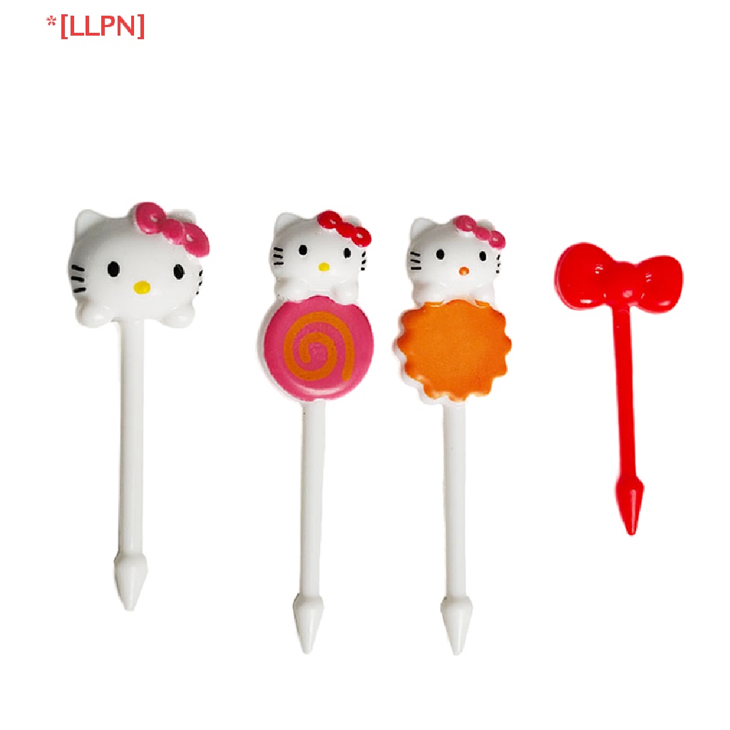 Bộ 8 Nĩa Ăn Trái Cây / Tráng Miệng Mini Họa Tiết Hoạt Hình Dễ Thương Có Thể Tái Sử Dụng Cho Bé