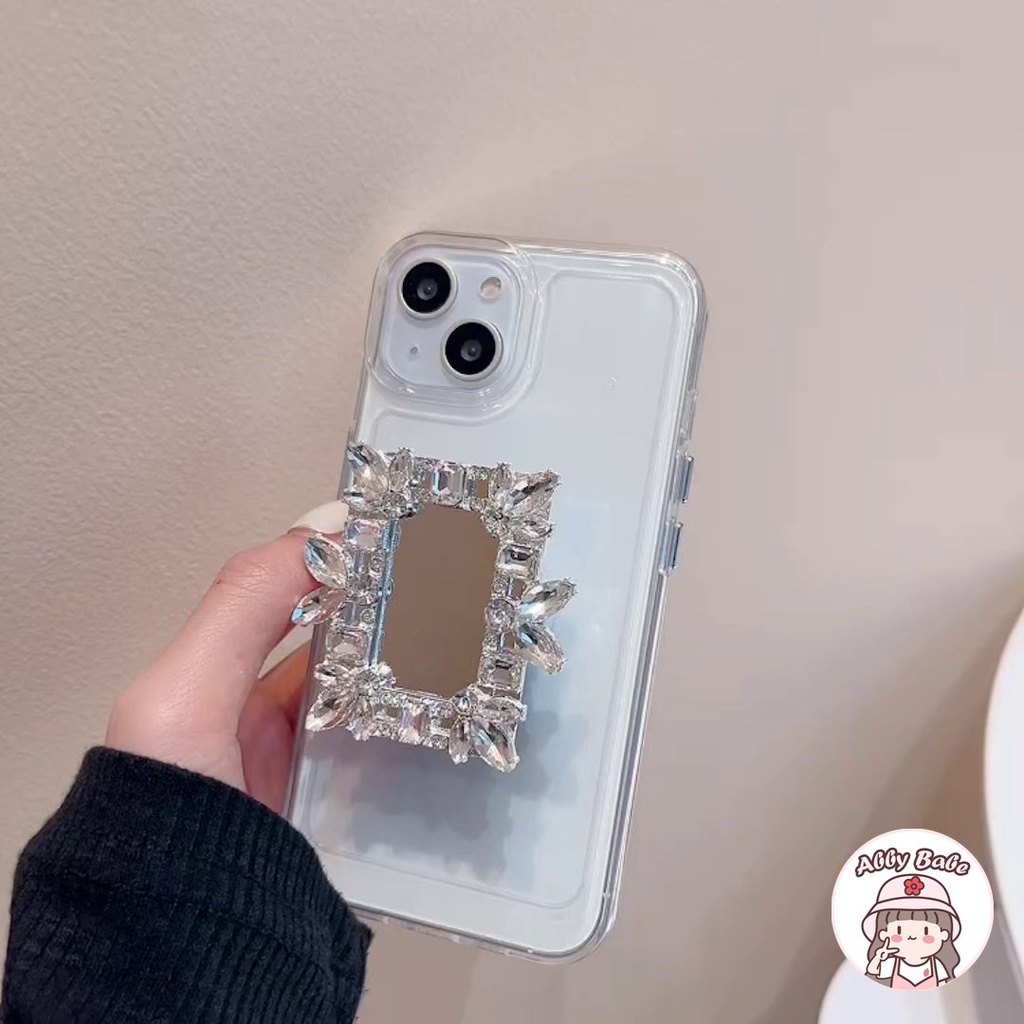 Ốp Điện Thoại TPU Mềm Chống Mồ Hôi Có Giá Đỡ Và Gương Trang Điểm Cho IP 14 Pro Max IP 11 IP 12 11 Pro Max X XS