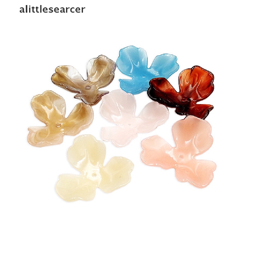 Bộ 10 Bông Hoa Bằng Acrylic Kích Thước 39x36mm Dùng Trang Trí Quần Áo