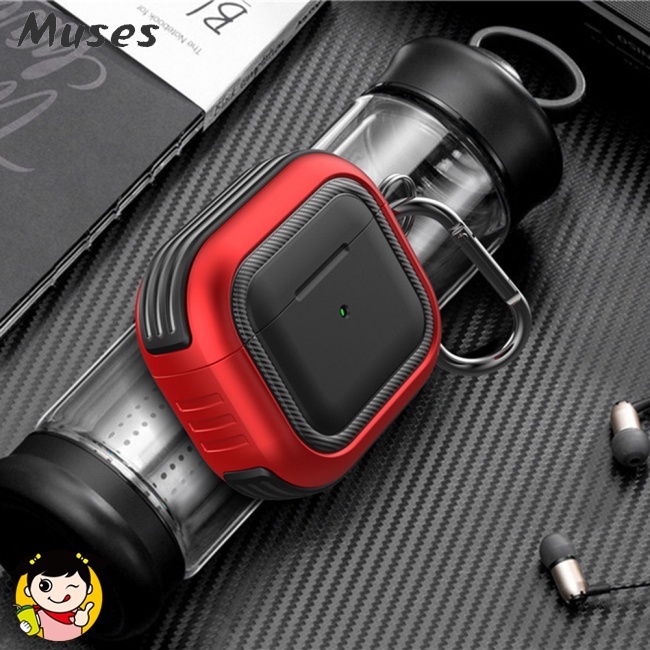 Vỏ Bảo Vệ Hộp Sạc Tai Nghe Không Dây Không Dây Chống Bụi Chống Trầy Kèm Móc Khóa Cho Airpods
