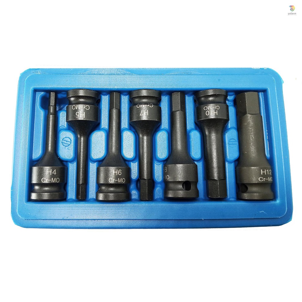 Bộ 7 Mũi Khoan Lục Giác 3 / 8-inch Bằng Thép Chrome 4mm-12mm Chuyên Dụng
